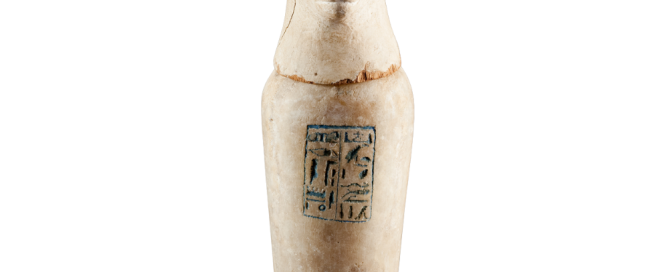 MAEC collezione egizia vaso canopo raffigurante Duamutef, protettore dello stomaco del defunto