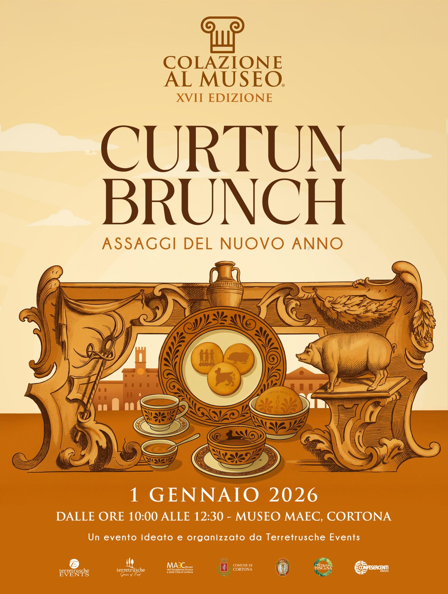 MAEC Cortona locandina della Colazione al Museo